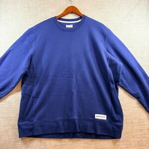 Soft Cozy Life Is Good Adult XXL Blue Crewneck Sweatshirt Solid Pullover